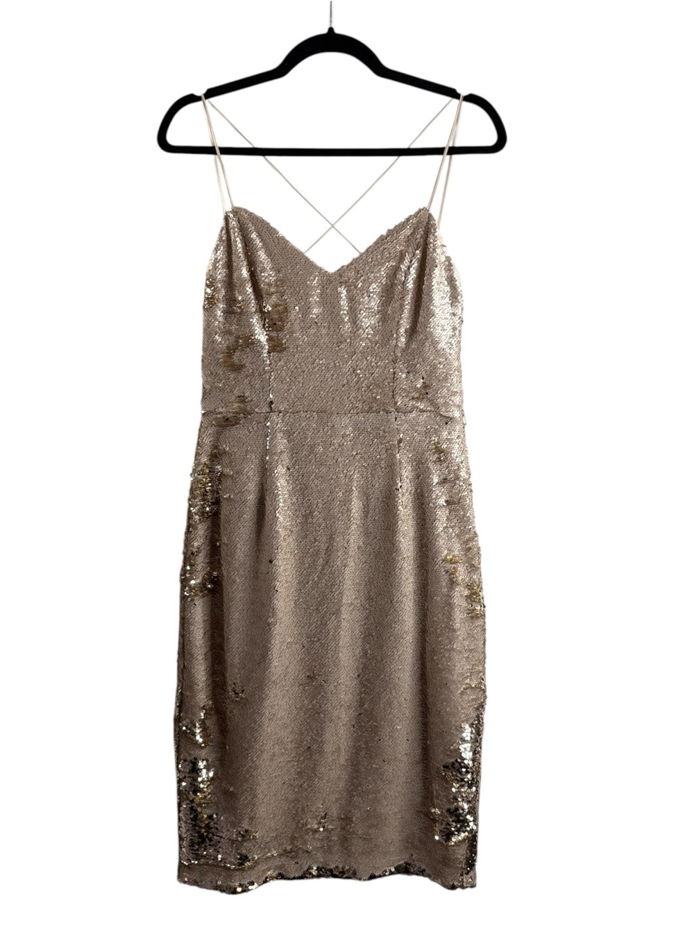 ASTR Strappy Sequin Slip Dress in Champagne $168